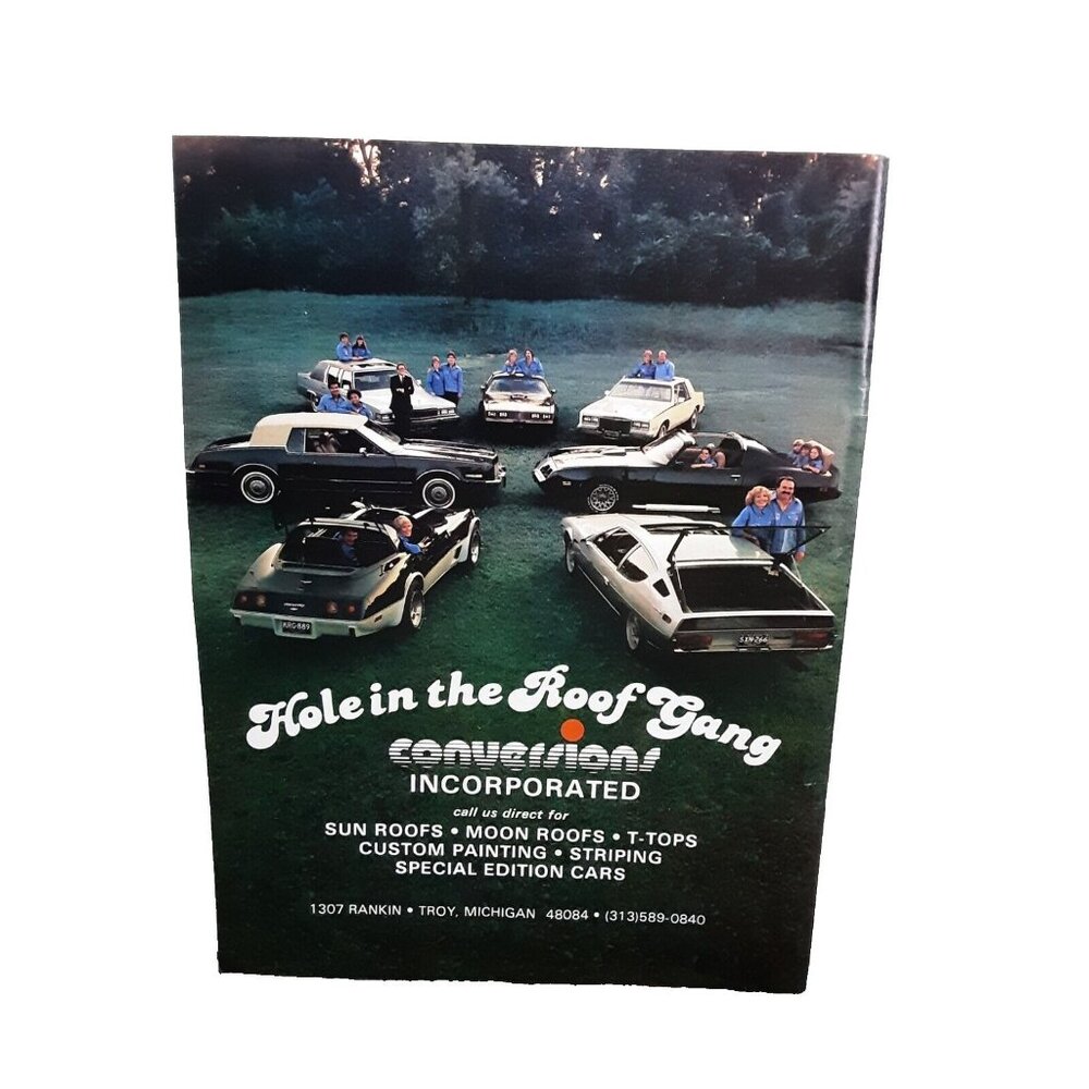 1980 Hole In The Roof Gang Conversions Troy Michigan Vette Original Print Ad